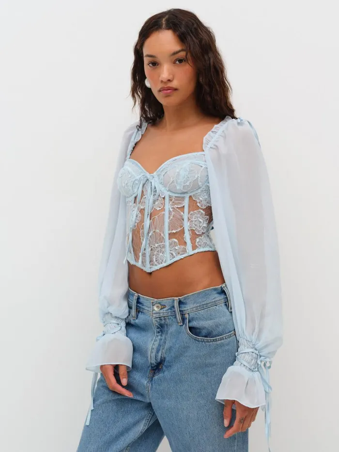 Women Tops For Love and Lemons Sade Top Light Blue Women Tops For Love and Lemons Sade Top Light Blue