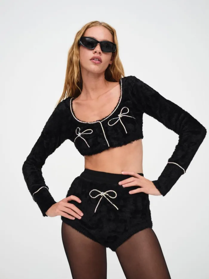 Women Tops For Love and Lemons Vivienne Cardigan Black Women Tops For Love and Lemons Vivienne Cardigan Black