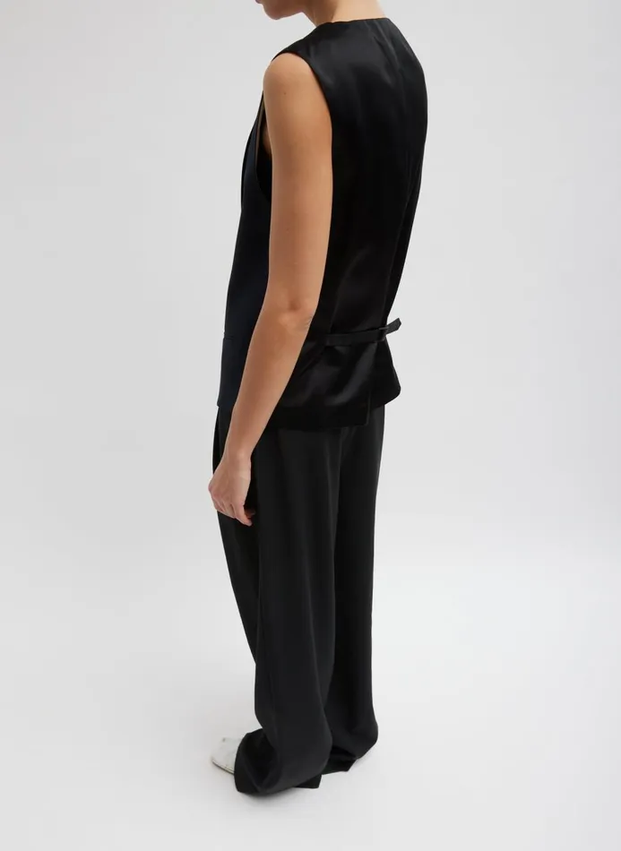 Women Tops Tibi Birdseye Vest Navy Multi