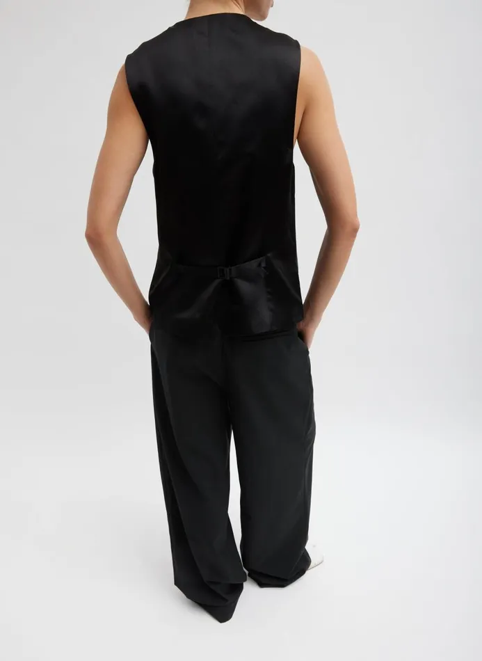 Women Tops Tibi Birdseye Vest Navy Multi