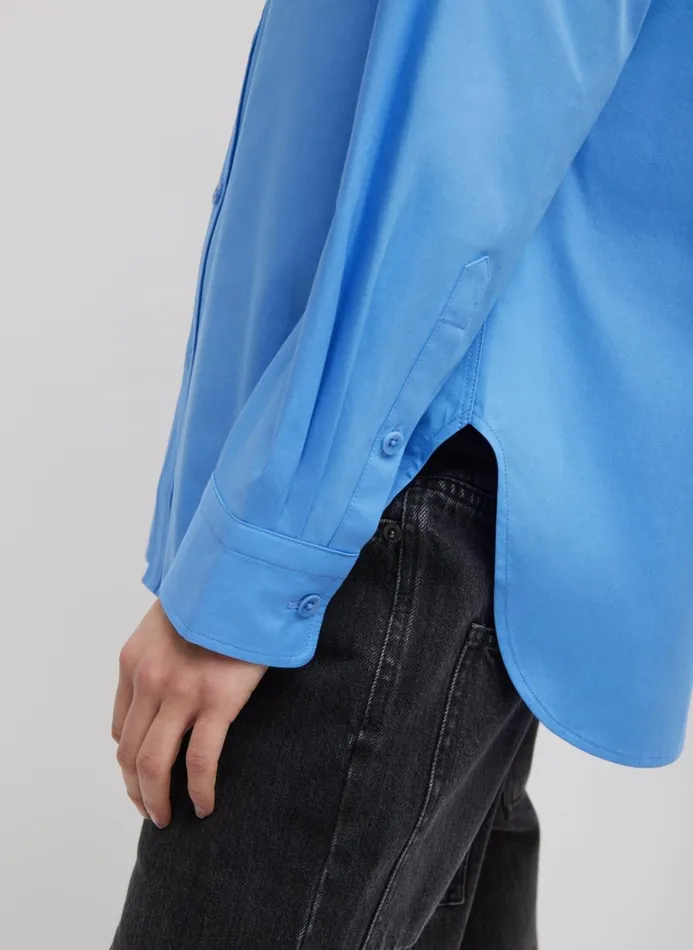 Women Tops Tibi Charlie Men039s Slim Shirt Newman Blue