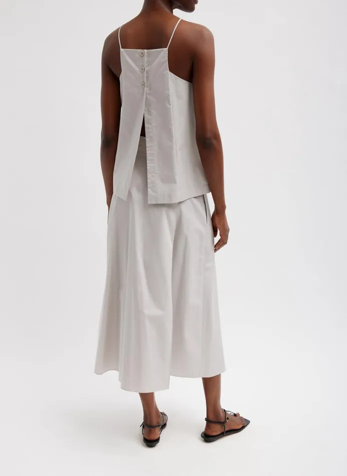 Women Tops Tibi Eco Poplin Cropped Square Neck Criss Cross Tank Stone