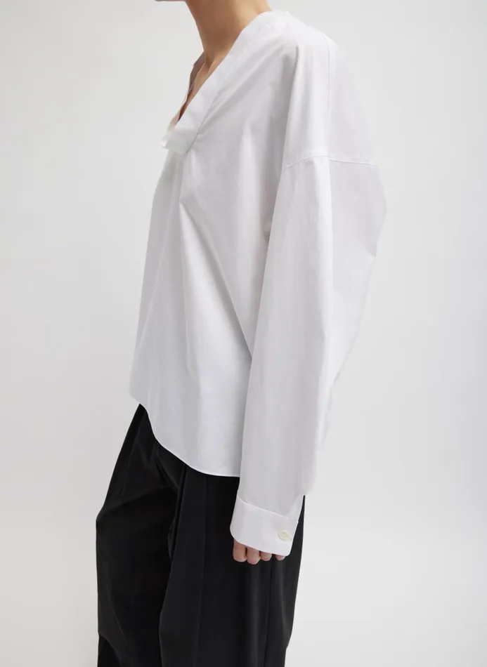 Women Tops Tibi Eco Poplin Scoopneck Top White