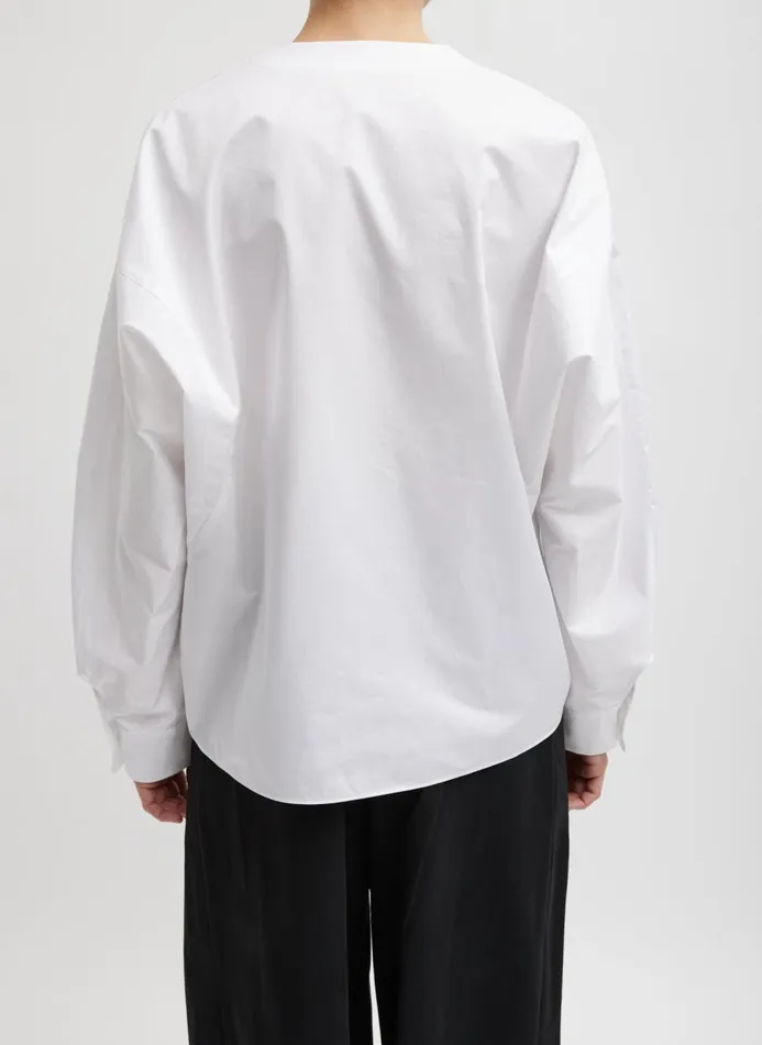 Women Tops Tibi Eco Poplin Scoopneck Top White