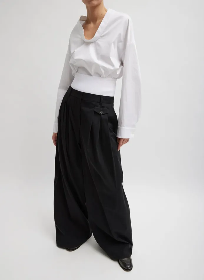 Women Tops Tibi Eco Poplin Scoopneck Top White