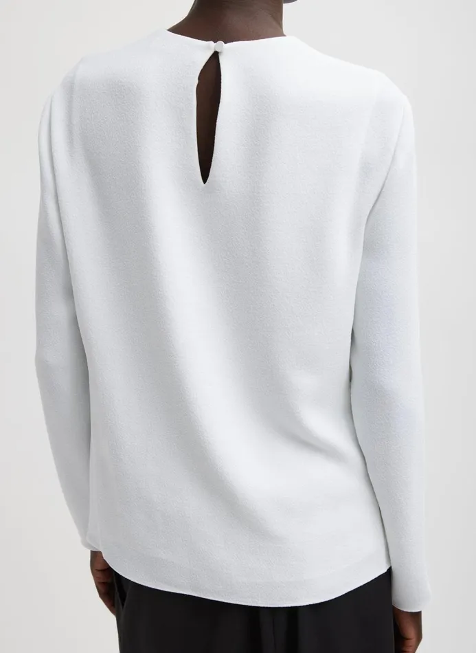 Women Tops Tibi Pebble Sable Paneled Long Sleeve Top White