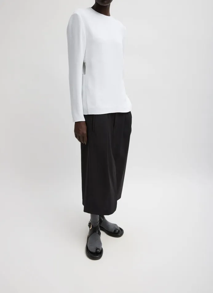 Women Tops Tibi Pebble Sable Paneled Long Sleeve Top White