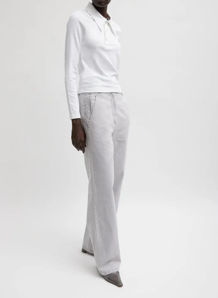 Women Tops Tibi Perfect TShirt Shrunken Polo White