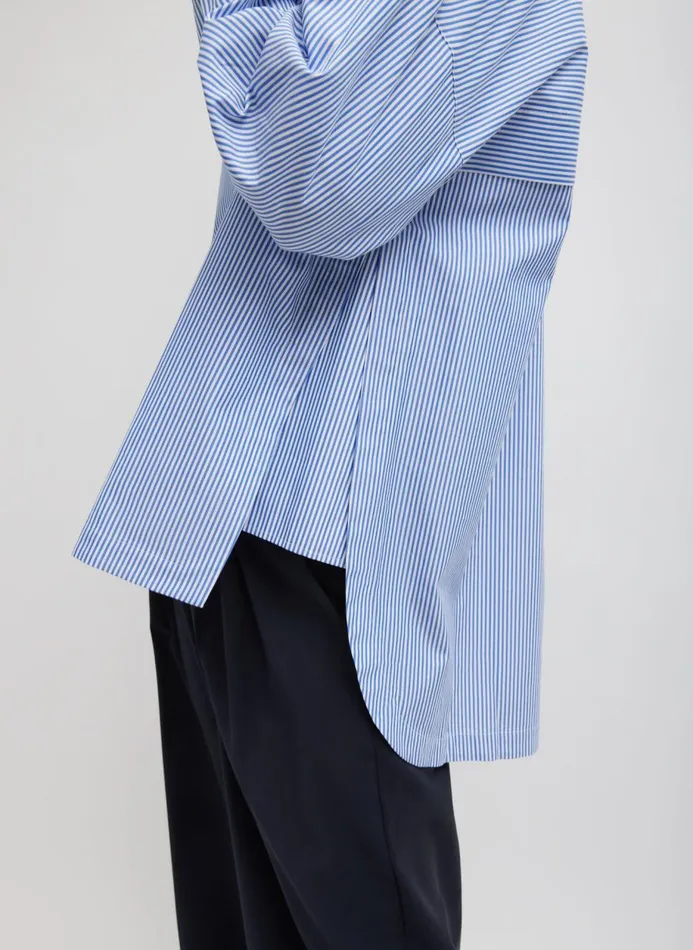Women Tops Tibi Striped Shirting Gabe Oversized Shirt Blue Multi