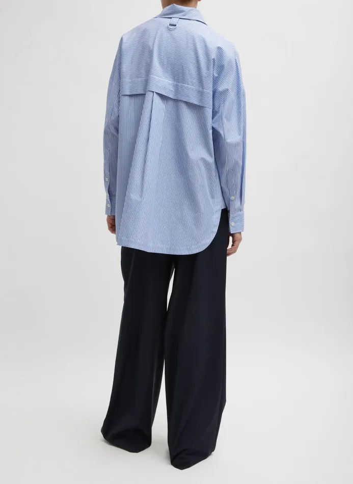 Women Tops Tibi Striped Shirting Gabe Oversized Shirt Blue Multi