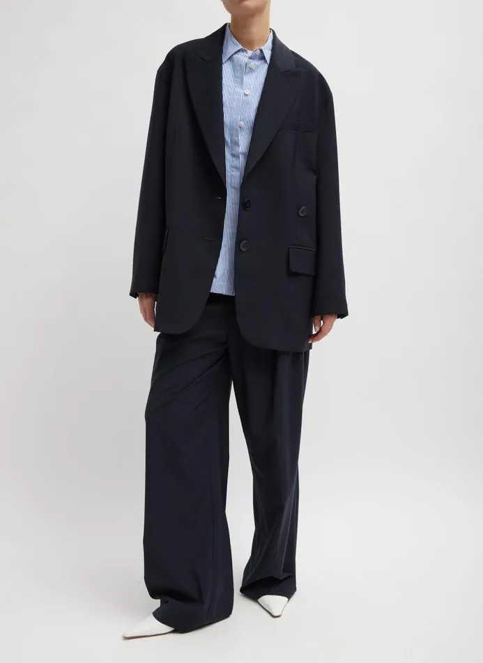 Women Tops Tibi Striped Shirting Gabe Oversized Shirt Blue Multi