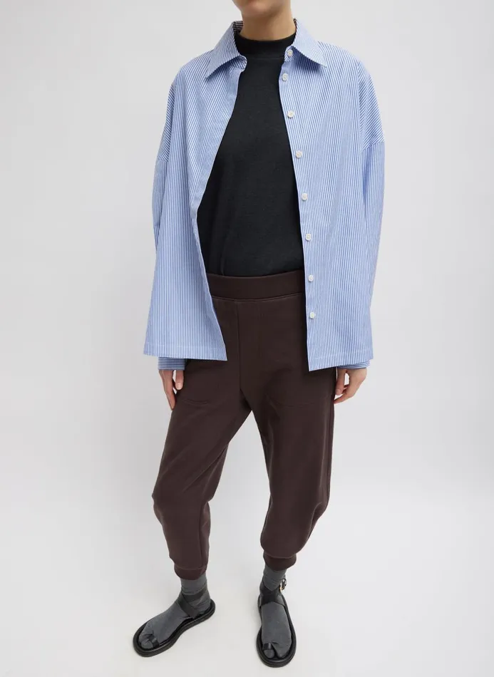 Women Tops Tibi Striped Shirting Gabe Oversized Shirt Blue Multi