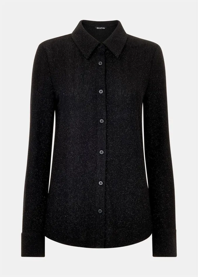 Women Tops Whistles Black Eva Sparkle Shirt