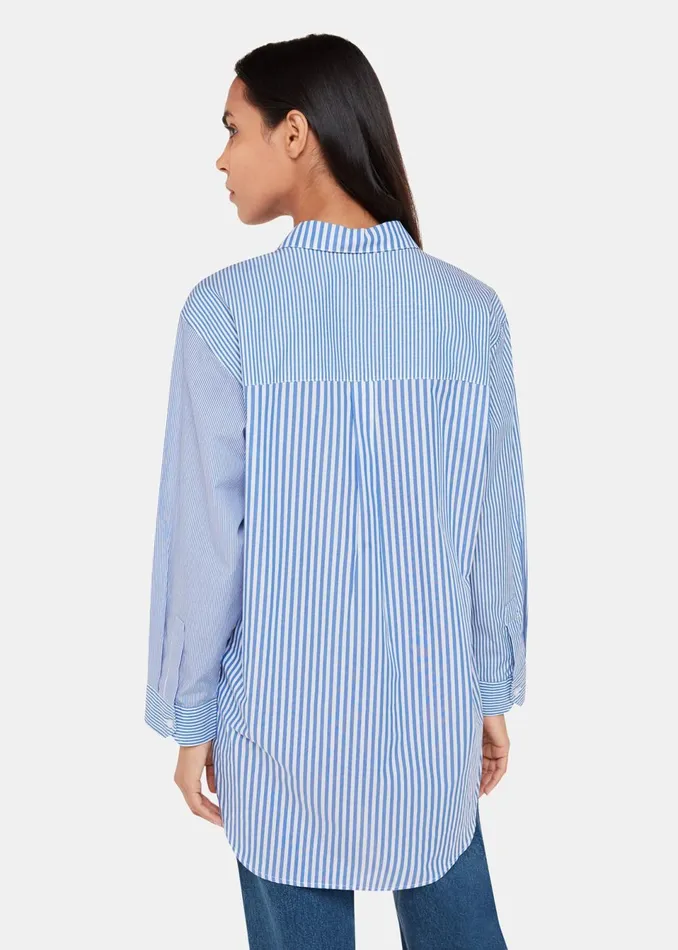 Women Tops Whistles Blue Millie Stripe Oversized Shirt