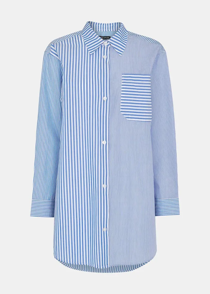 Women Tops Whistles Blue Millie Stripe Oversized Shirt