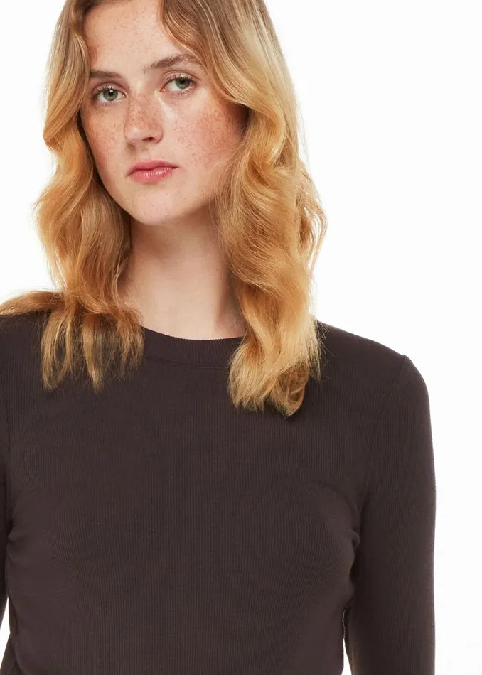 Women Tops Whistles Brown Essential Ribbed Crew