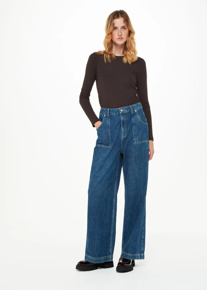 Women Tops Whistles Brown Essential Ribbed Crew