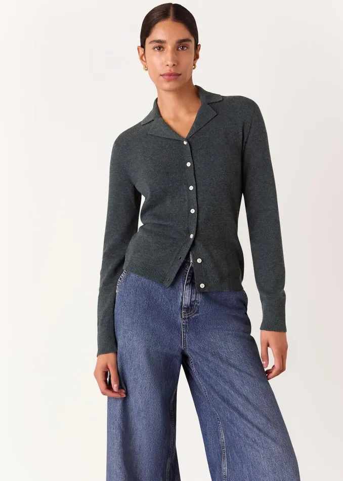 Women Tops Whistles Dark Grey Phoebe Knit Shirt