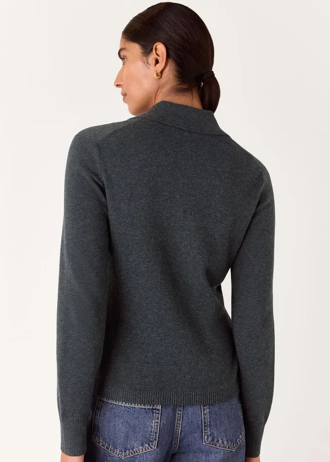 Women Tops Whistles Dark Grey Phoebe Knit Shirt