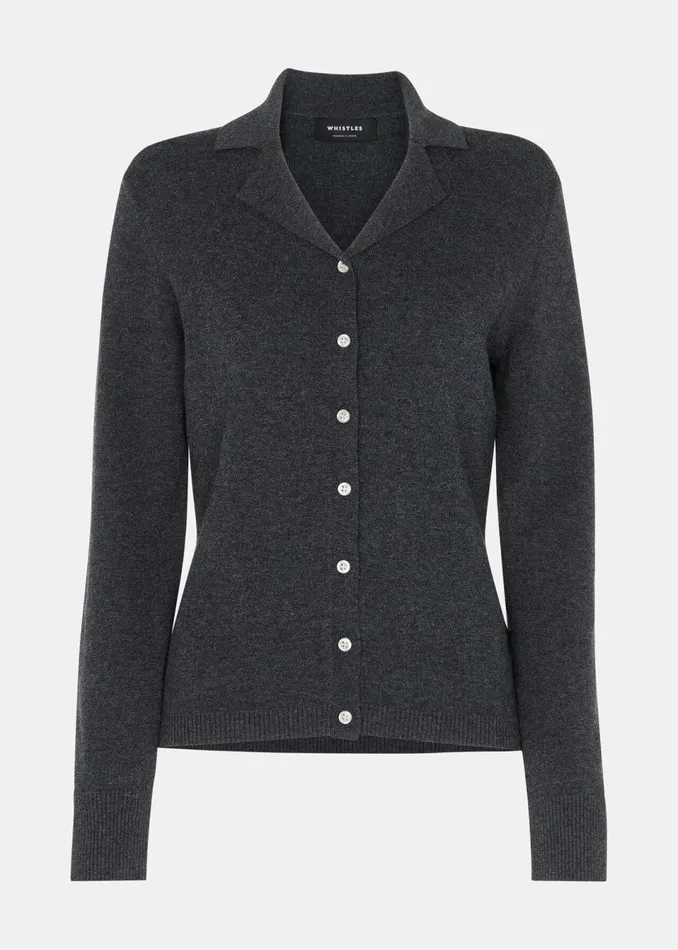 Women Tops Whistles Dark Grey Phoebe Knit Shirt