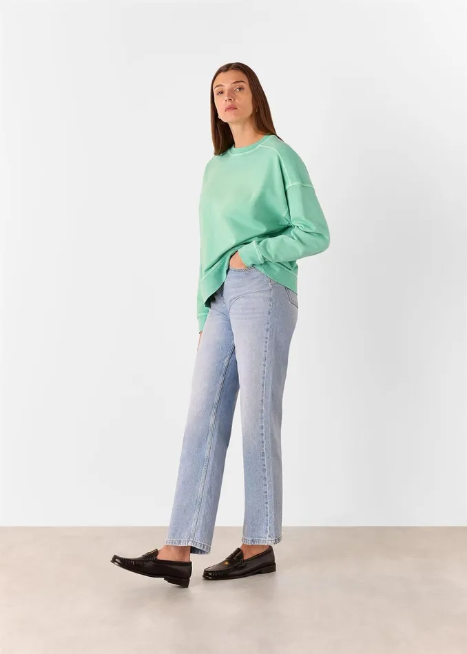 Women Tops Whistles Green Relaxed Sweat
