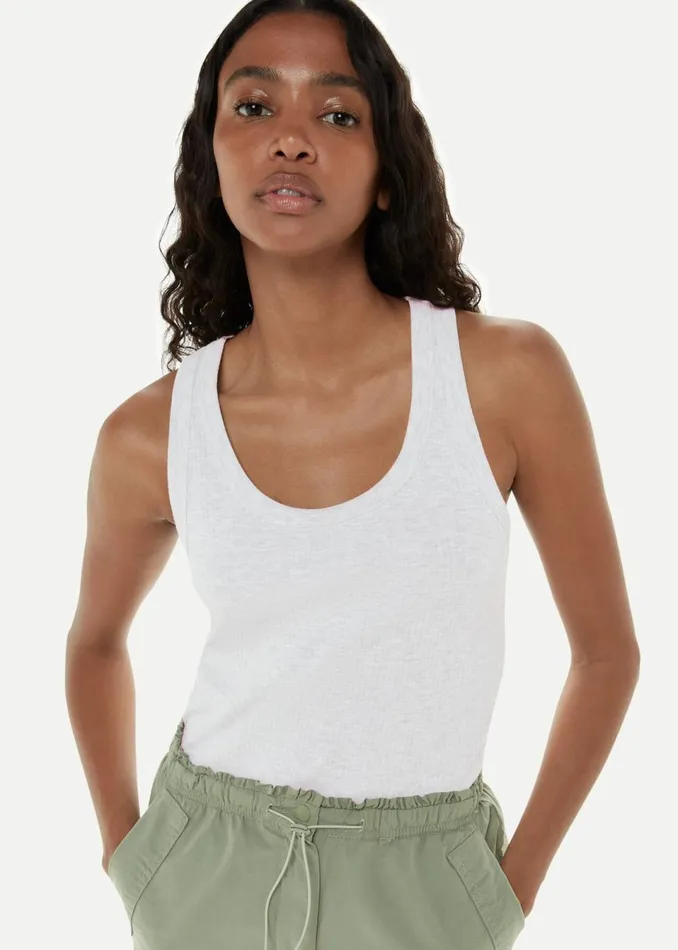 Women Tops Whistles Grey Ultimate Ribbed Scoop Vest