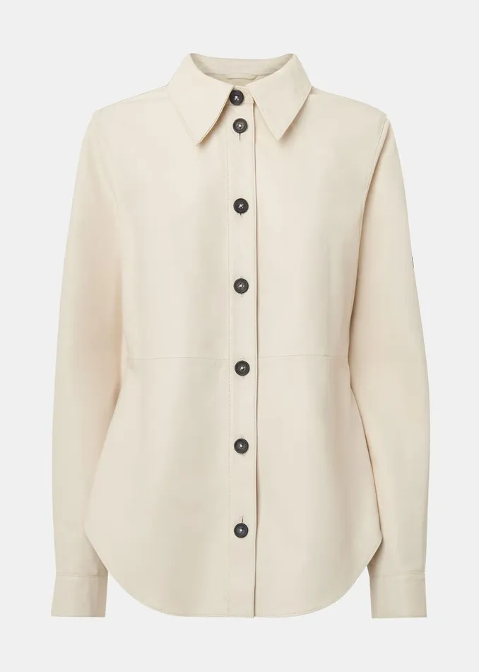 Women Tops Whistles Ivory Kelly Slim Leather Shirt