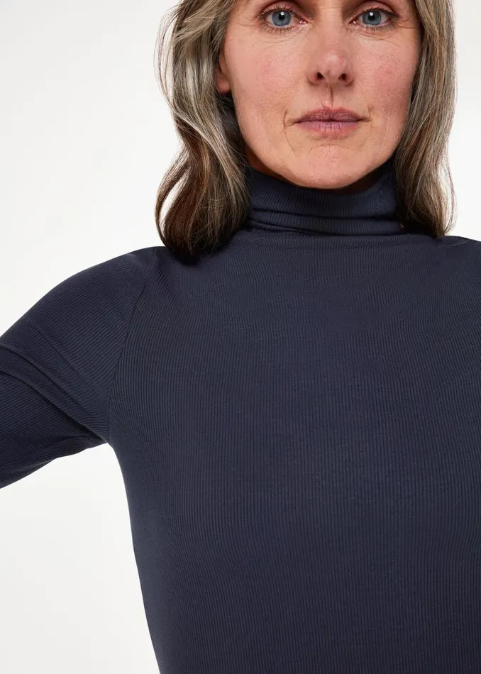 Women Tops Whistles Navy Essential Ribbed Polo