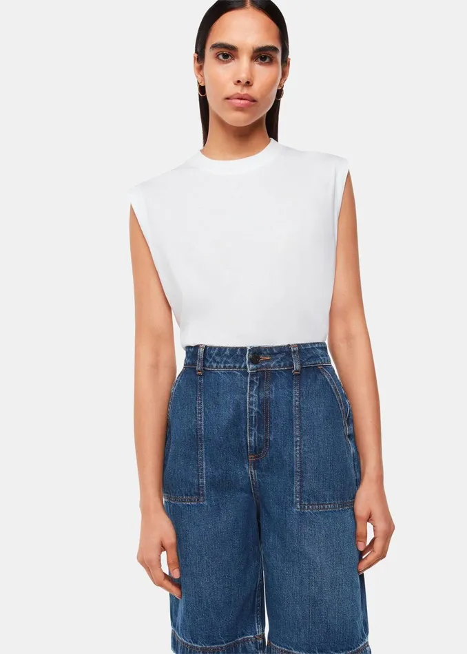 Women Tops Whistles White Edie Sleeveless Vest