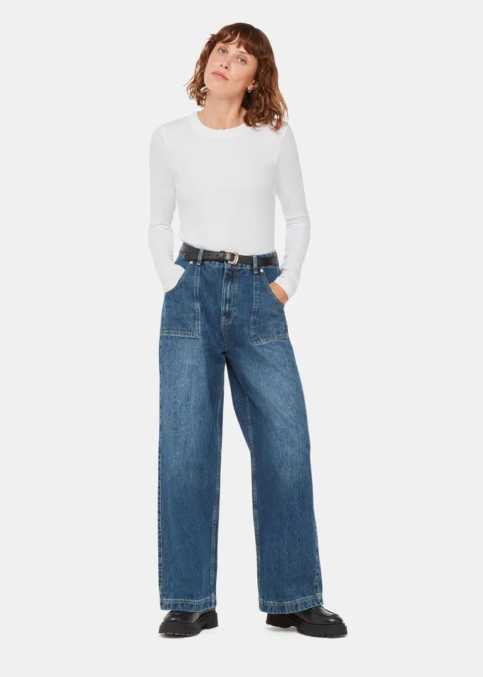 Women Tops Whistles White Essential Ribbed Crew