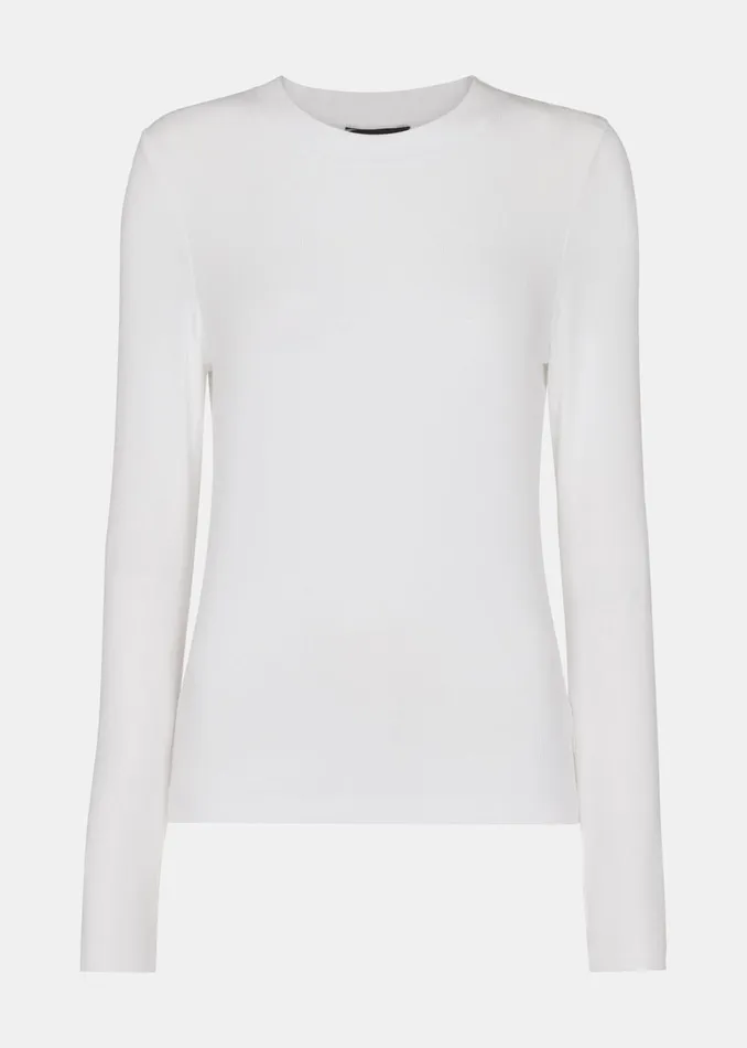 Women Tops Whistles White Essential Ribbed Crew