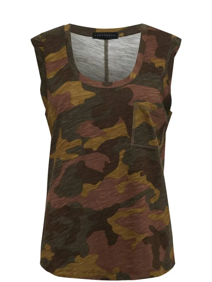 Women Traveler Twist Sleeve Tee Renew Camo Sanctuary Clothing Tees and Tops