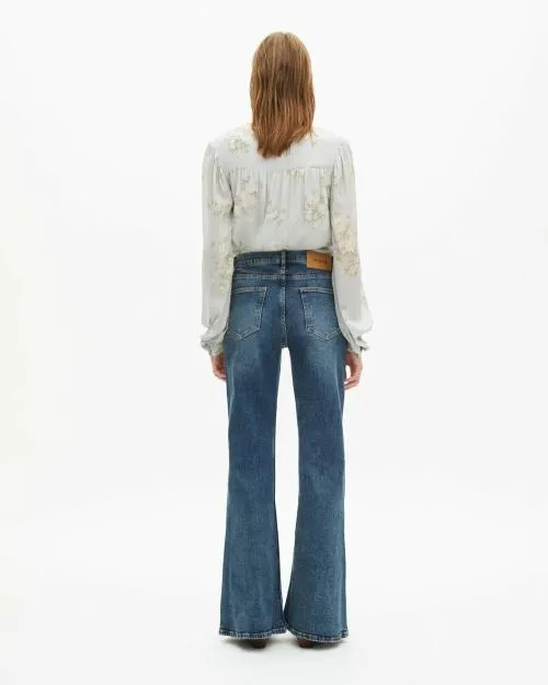 Women Trousers and Jeans The Kooples Blue Flare Jeans Vintage Blue