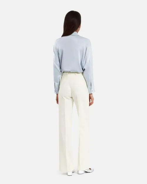 Women Trousers and Jeans The Kooples Ecru Crepe Suit Trousers Straight Cut Ecru