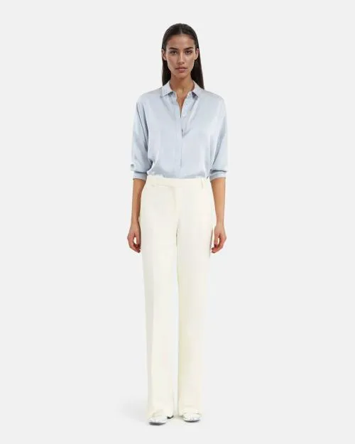 Women Trousers and Jeans The Kooples Ecru Crepe Suit Trousers Straight Cut Ecru
