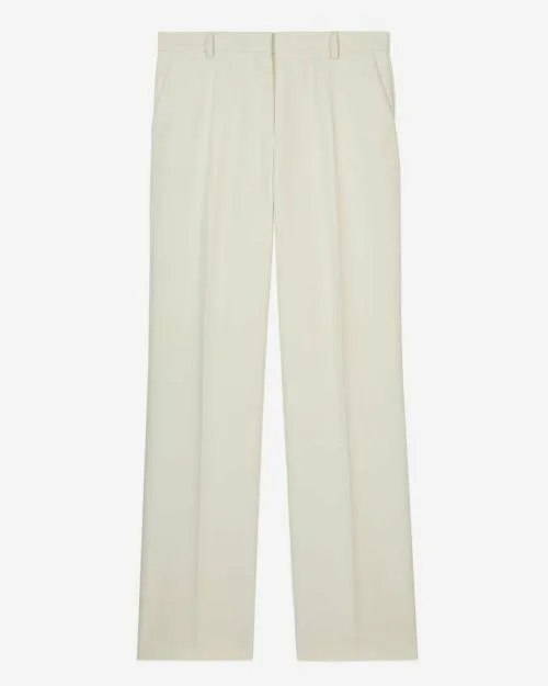 Women Trousers and Jeans The Kooples Ecru Crepe Suit Trousers Straight Cut Ecru