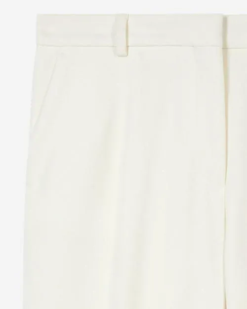 Women Trousers and Jeans The Kooples Ecru Crepe Suit Trousers Straight Cut Ecru