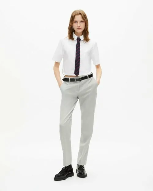 Women Trousers and Jeans The Kooples Fitted Gray Suit Pants Beige