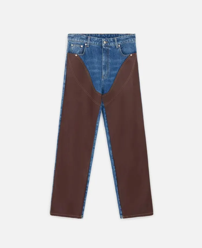 Women Trousers And Shorts Stella McCartney Chaps HighRise Straight Leg Jeans Vintage Wash Blue Denim Women Trousers And Shorts Stella McCartney Chaps HighRise Straight Leg Jeans Vintage Wash Blue Denim