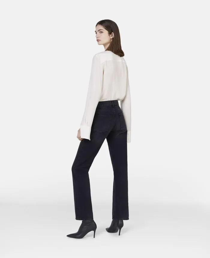 Women Trousers And Shorts Stella McCartney Falabella Slim Leg Jeans Black