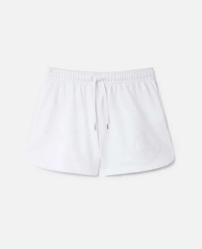 Women Trousers And Shorts Stella McCartney SWave Jersey Drawstring Shorts White