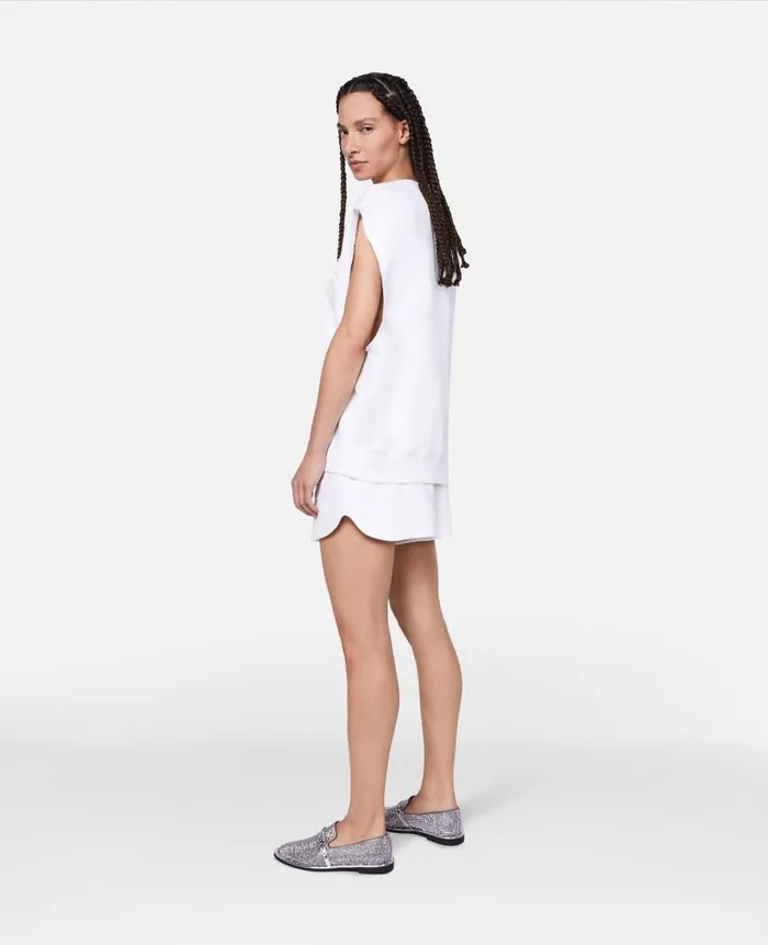 Women Trousers And Shorts Stella McCartney SWave Jersey Drawstring Shorts White Women Trousers And Shorts Stella McCartney SWave Jersey Drawstring Shorts White