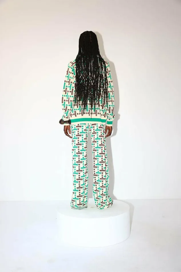 Women Trousers DODO BAR OR Emma Pants Cream Green Combo
