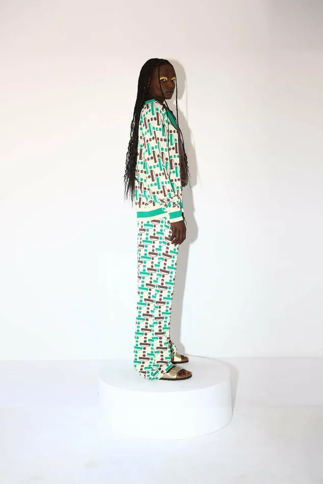 Women Trousers DODO BAR OR Emma Pants Cream Green Combo