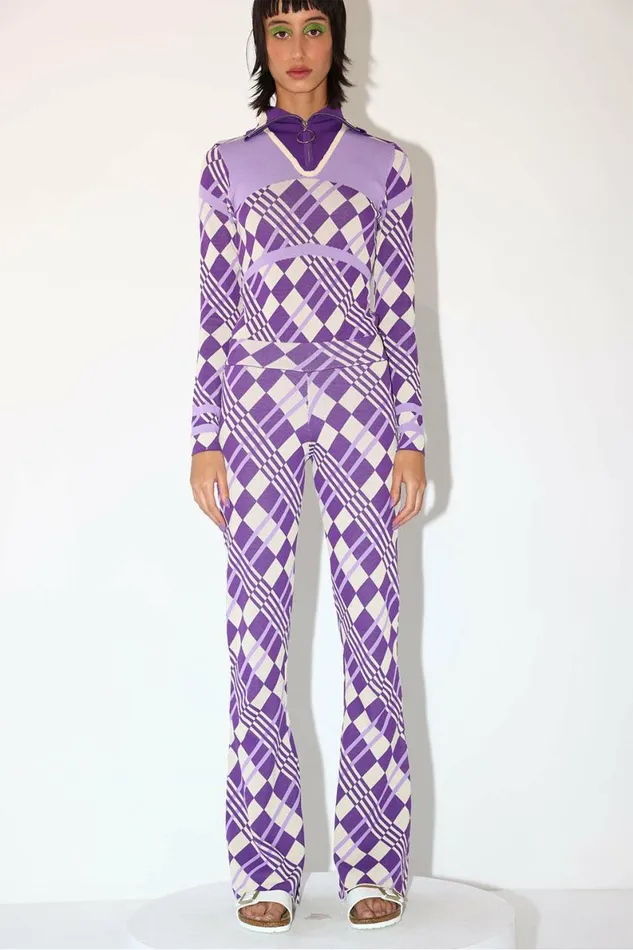 Women Trousers DODO BAR OR Lola Pants Purple Combo