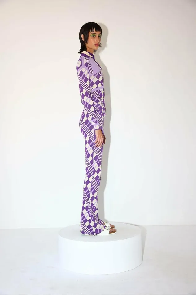 Women Trousers DODO BAR OR Lola Pants Purple Combo