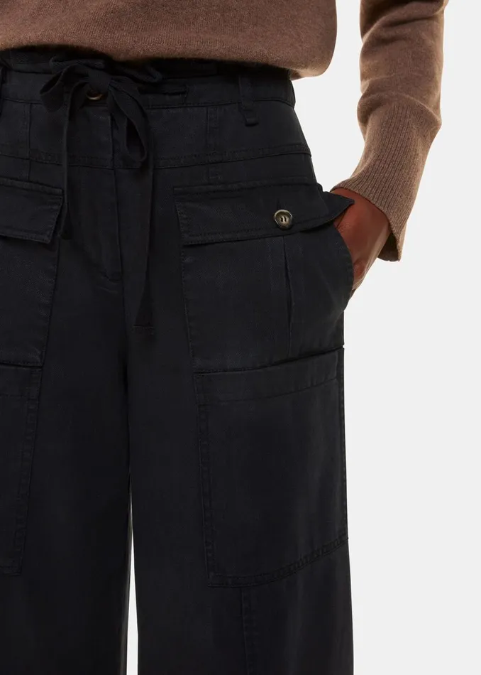 Women Trousers Whistles Black Charlie Drawstring Pant