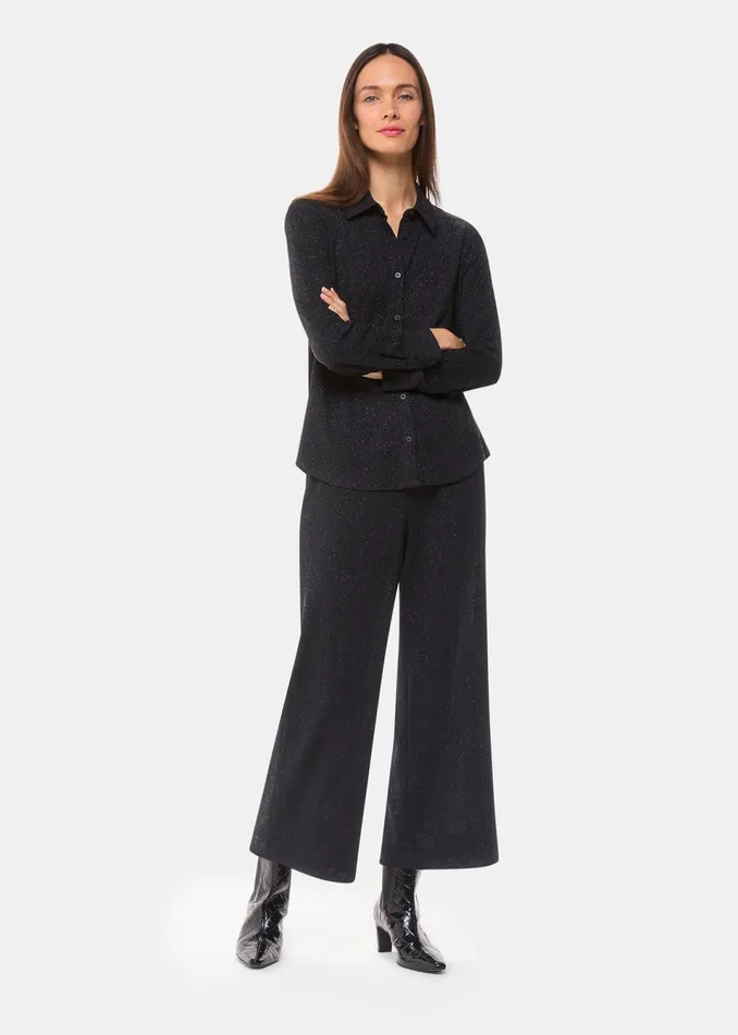Women Trousers Whistles Black Eva Sparkle Cropped Trouser