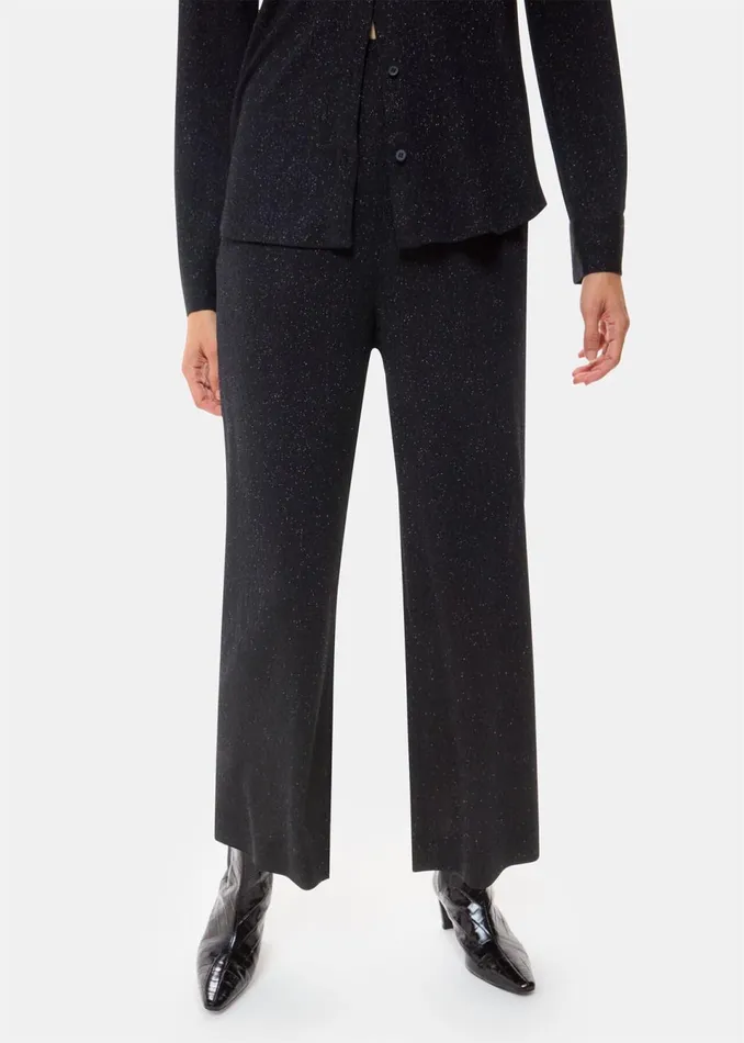 Women Trousers Whistles Black Eva Sparkle Cropped Trouser