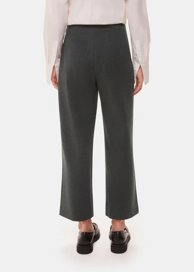 Women Trousers Whistles Grey Marl Camilla Wide Leg Trouser
